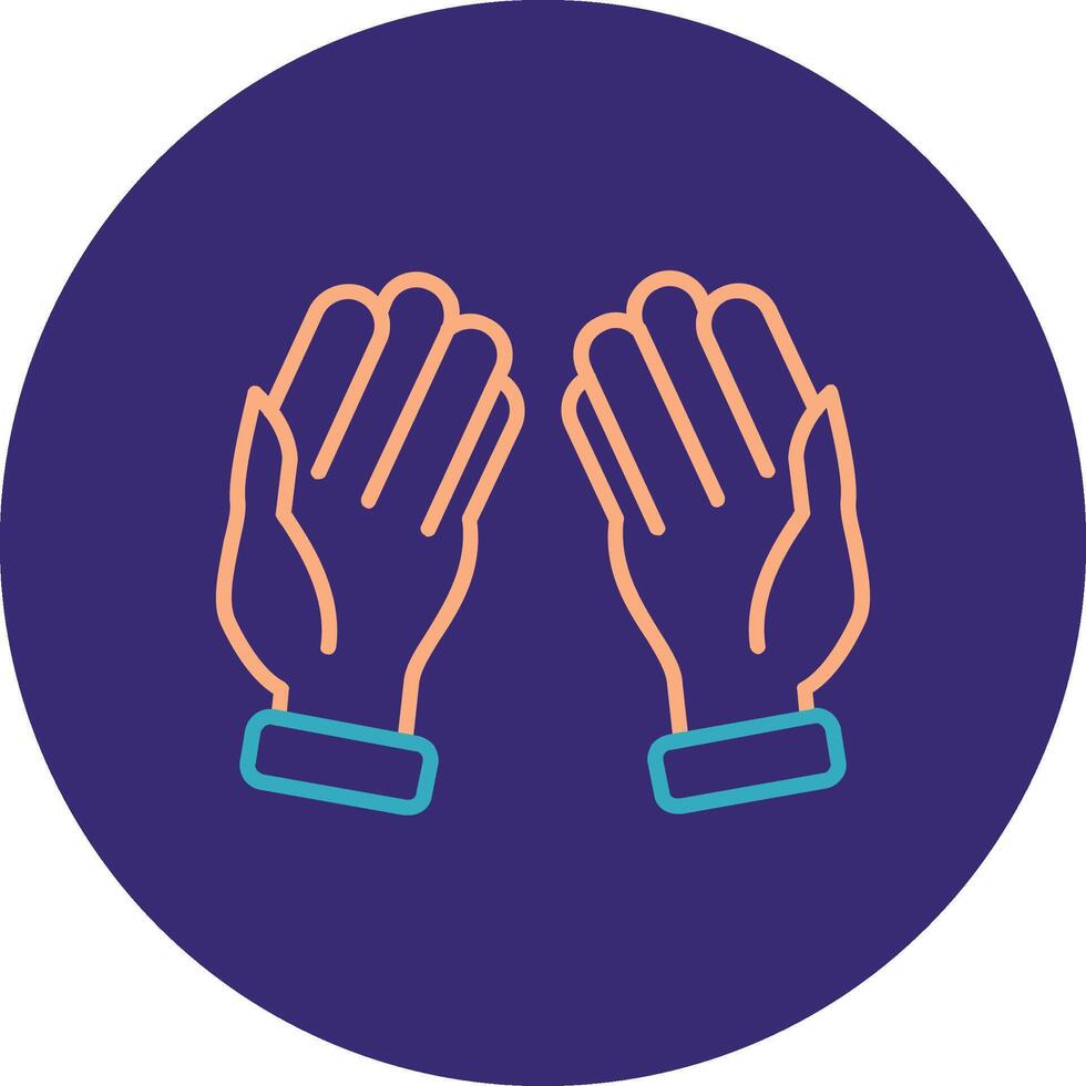 Praying Line Two Color Circle Icon vector