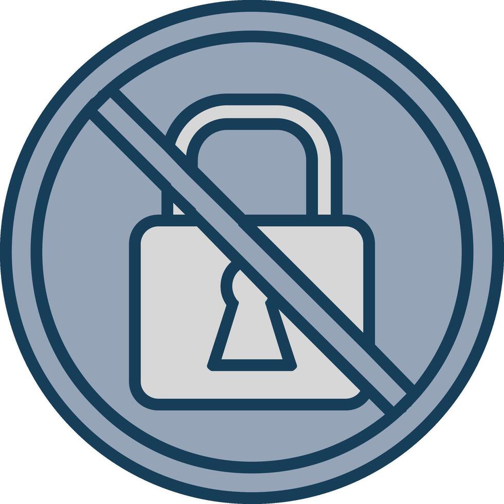 Prohibited Sign Line Filled Grey Icon vector