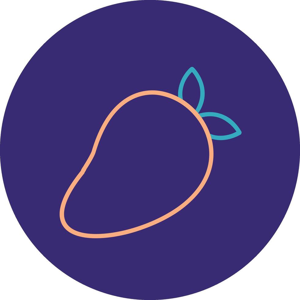 Mango Line Two Color Circle Icon vector