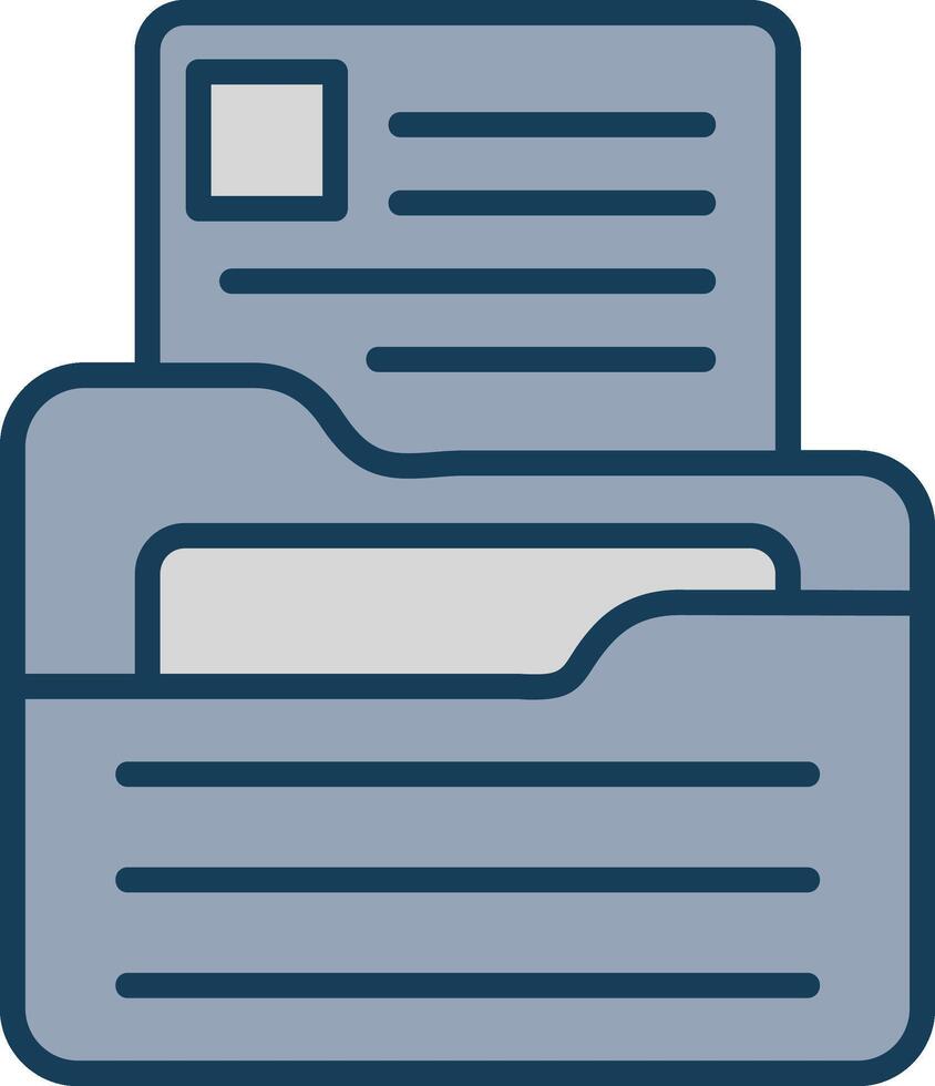 Portfolio Folder Line Filled Grey Icon vector