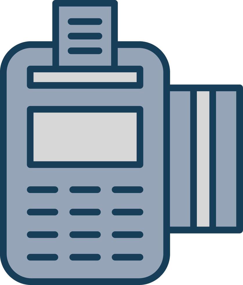 Pos Terminal Line Filled Grey Icon vector