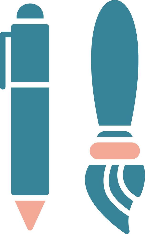 Pen Glyph Two Color Icon vector