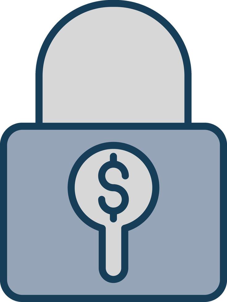 Locked Line Filled Grey Icon vector