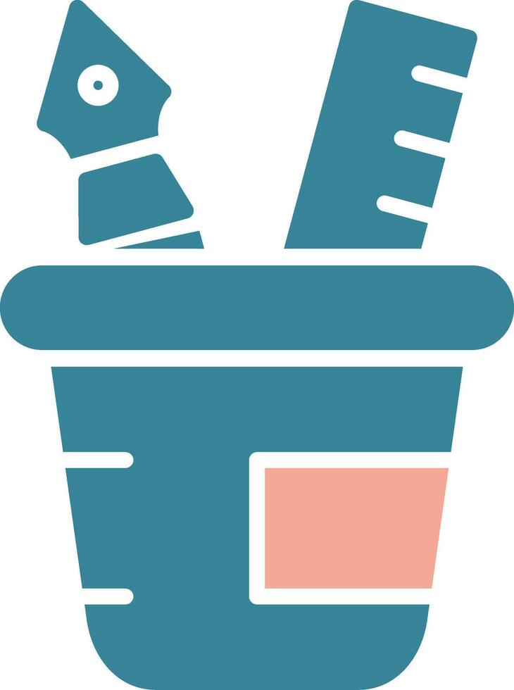 Pen Glyph Two Color Icon vector