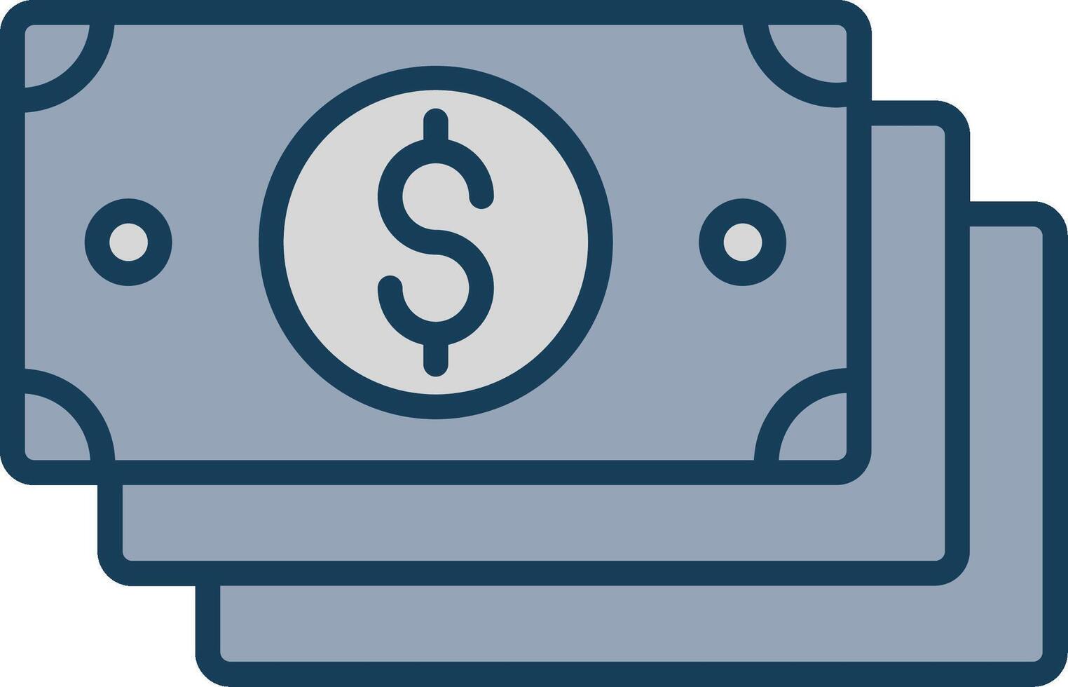 Cash Line Filled Grey Icon vector