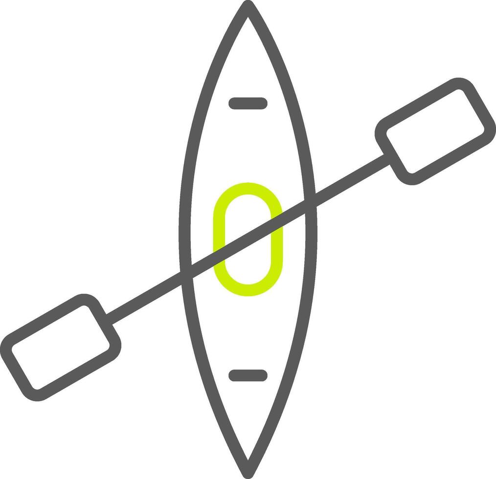 canoa línea dos color icono vector