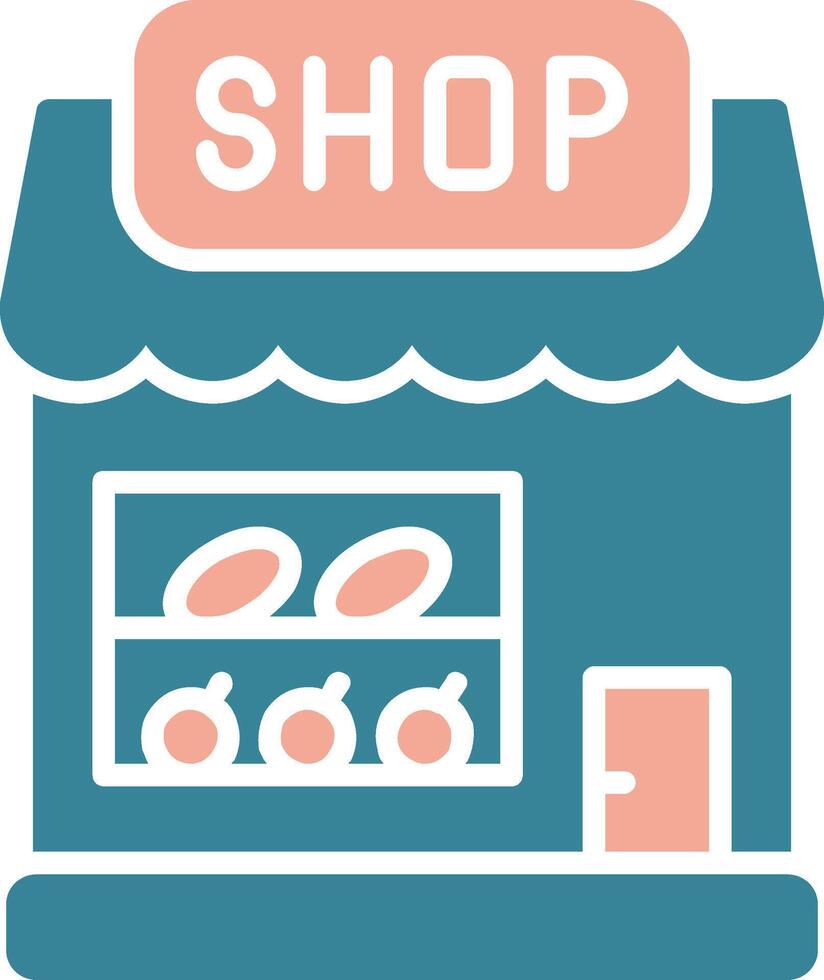 Ice Cream Shop Glyph Two Color Icon vector