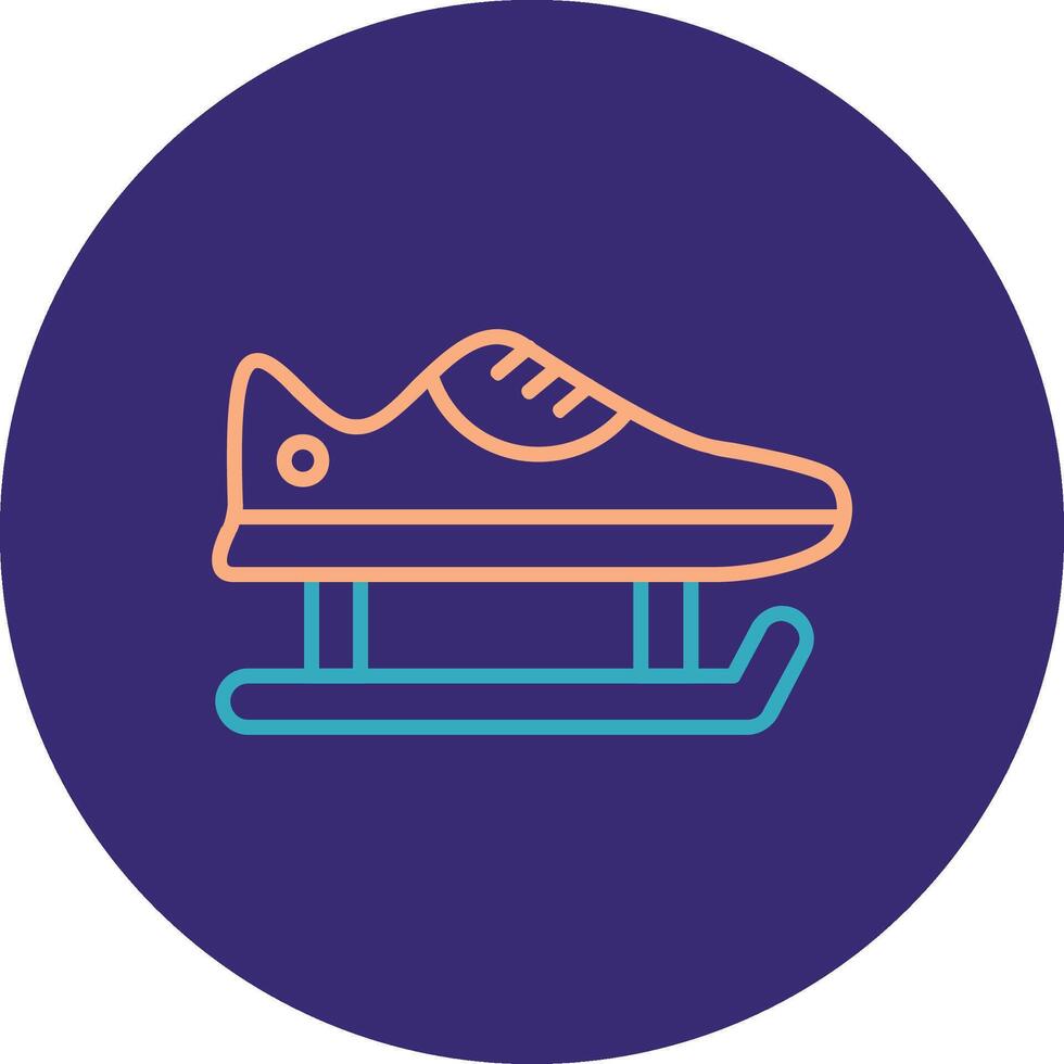 Skate Shoes Line Two Color Circle Icon vector