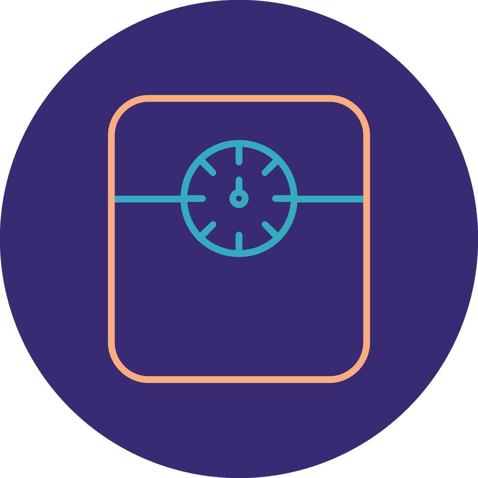 Weight Scale Line Two Color Circle Icon vector