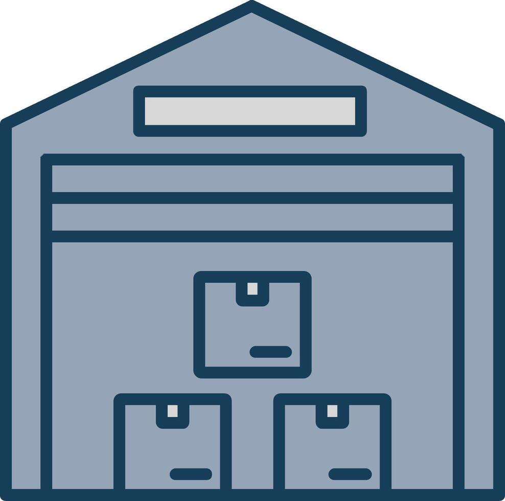 Warehouse Line Filled Grey Icon vector