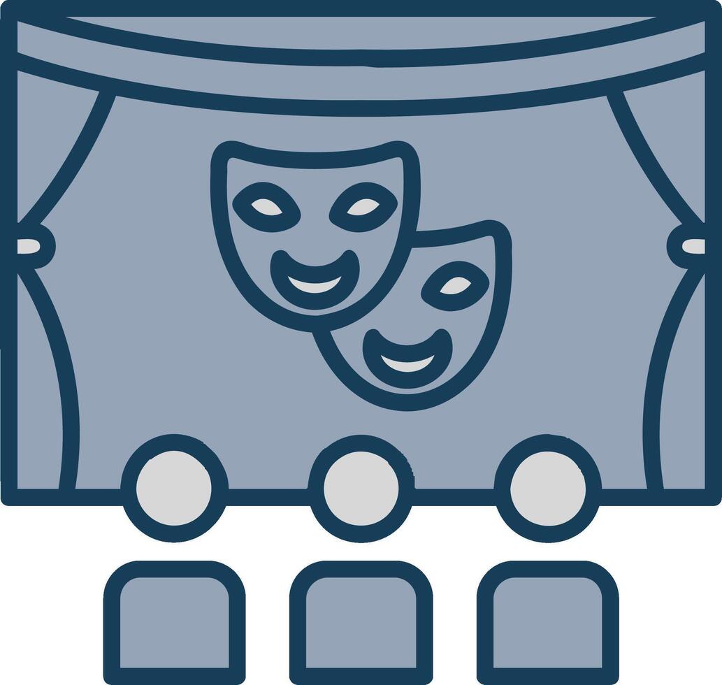 Theater Line Filled Grey Icon vector