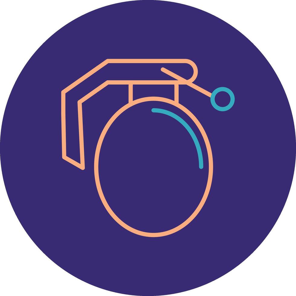 Grenade Line Two Color Circle Icon vector