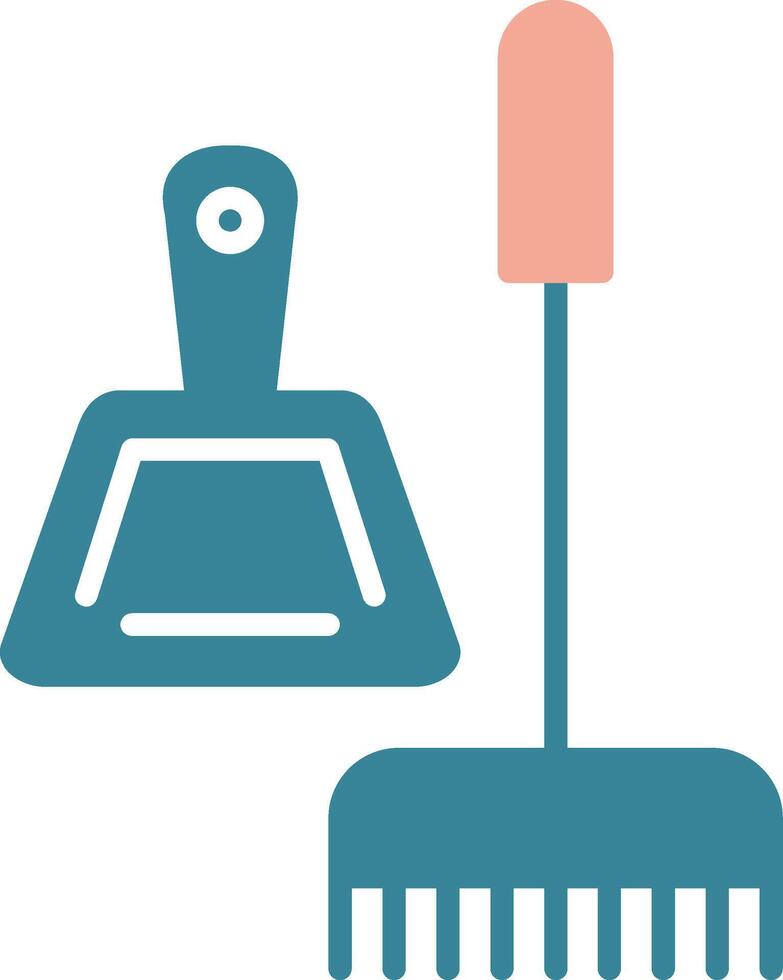Broom Glyph Two Color Icon vector