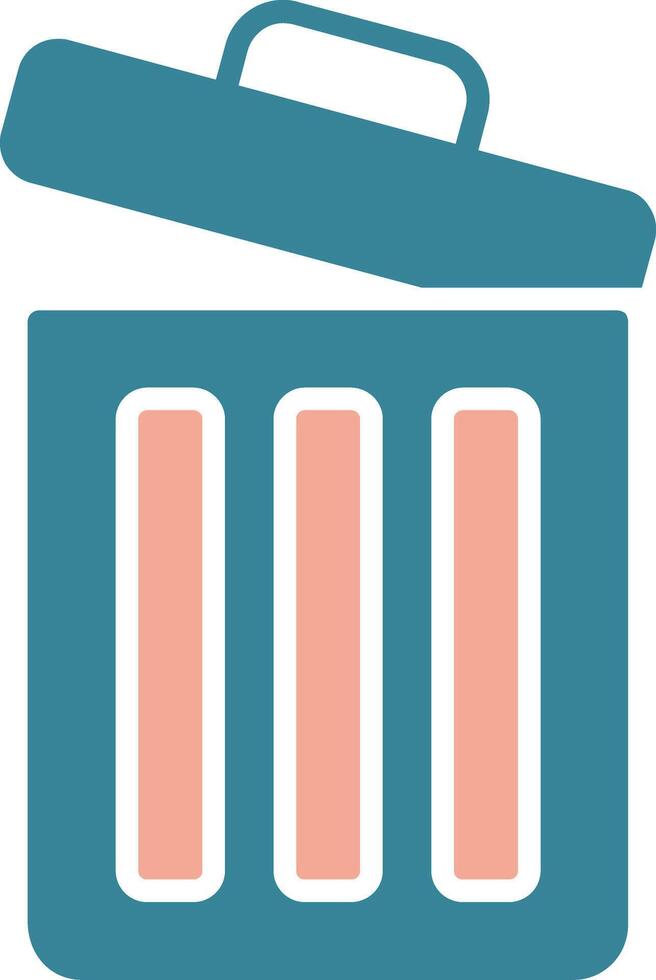 Trash Glyph Two Color Icon vector