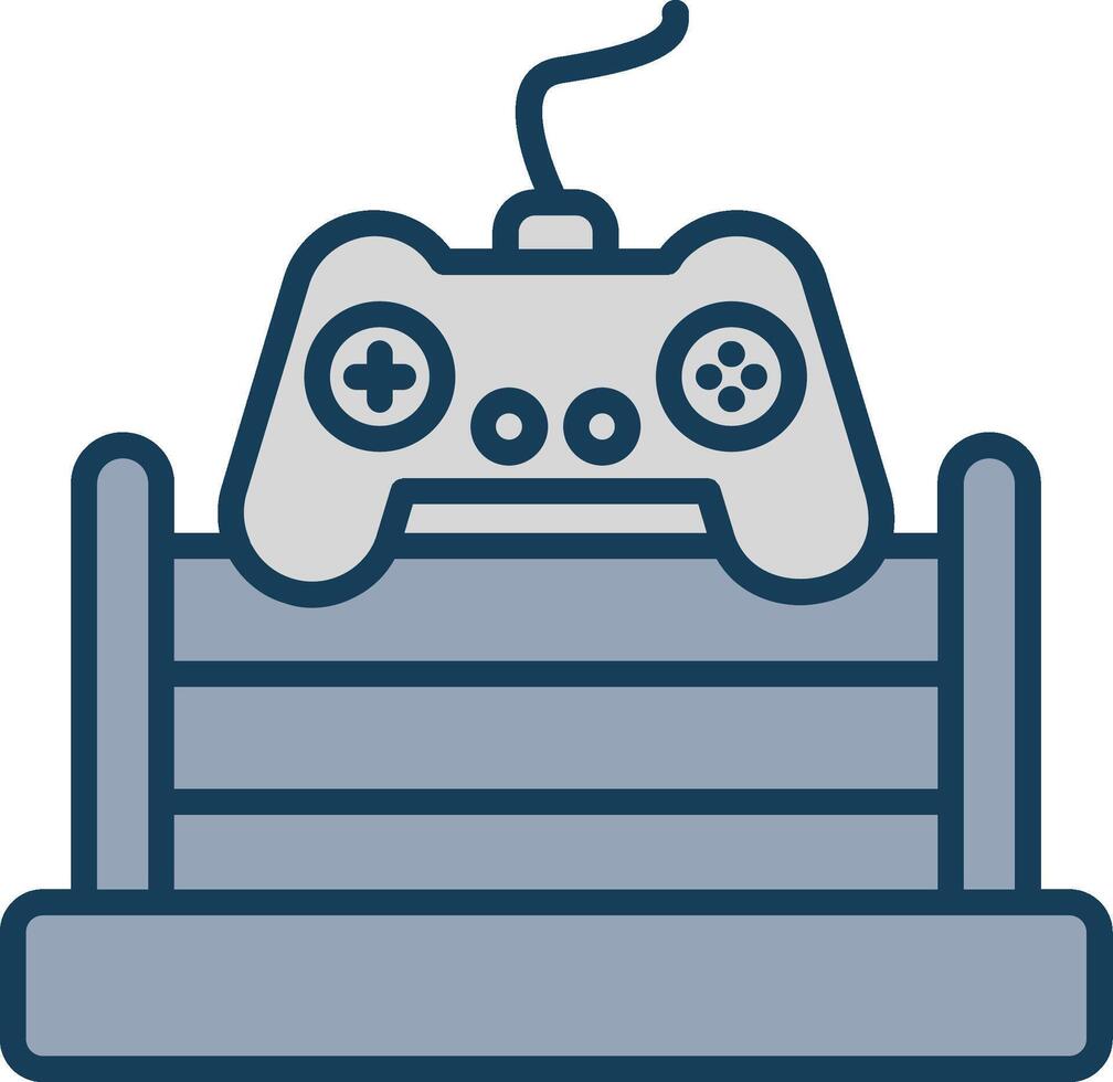 Fighting Game Line Filled Grey Icon vector