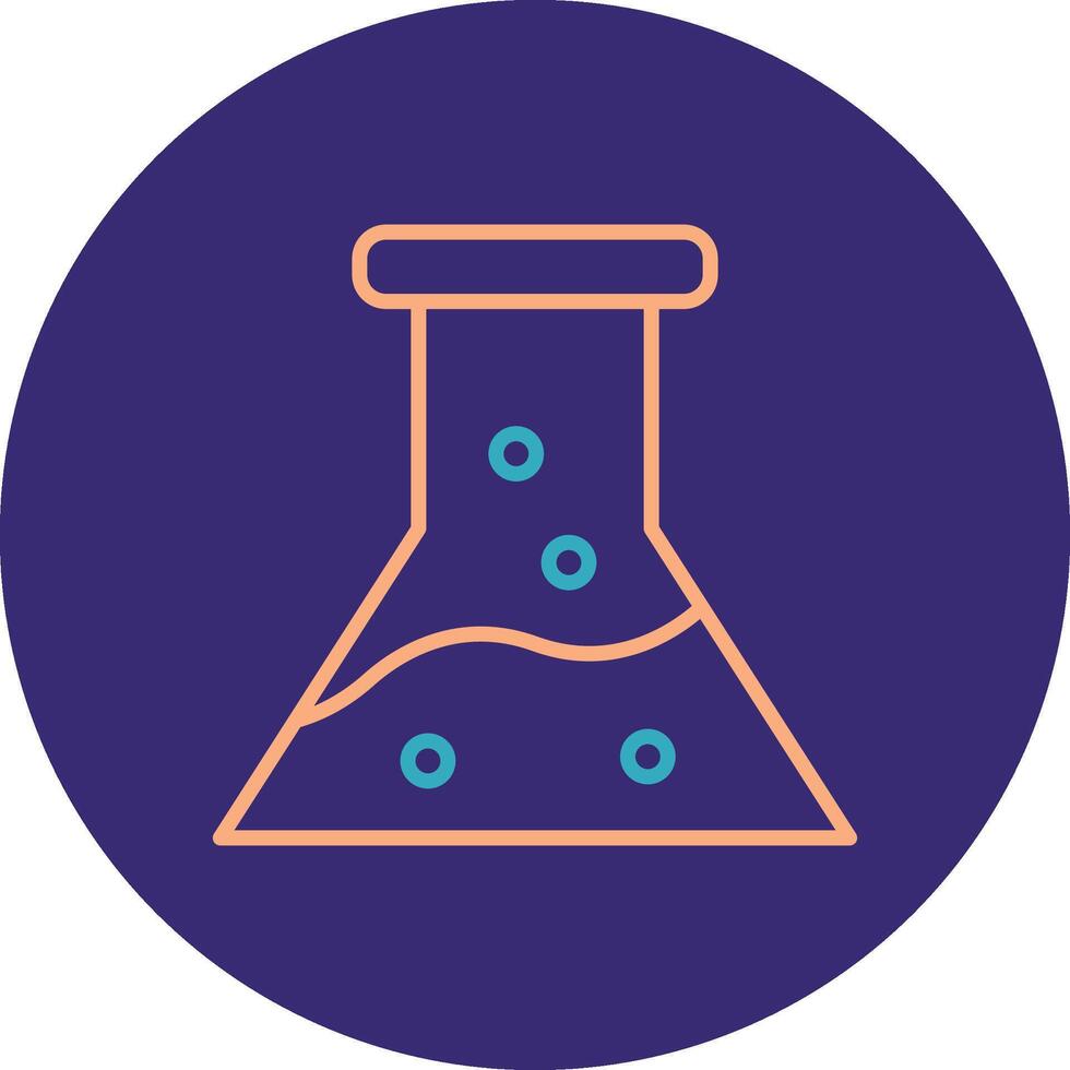 Flask Line Two Color Circle Icon vector
