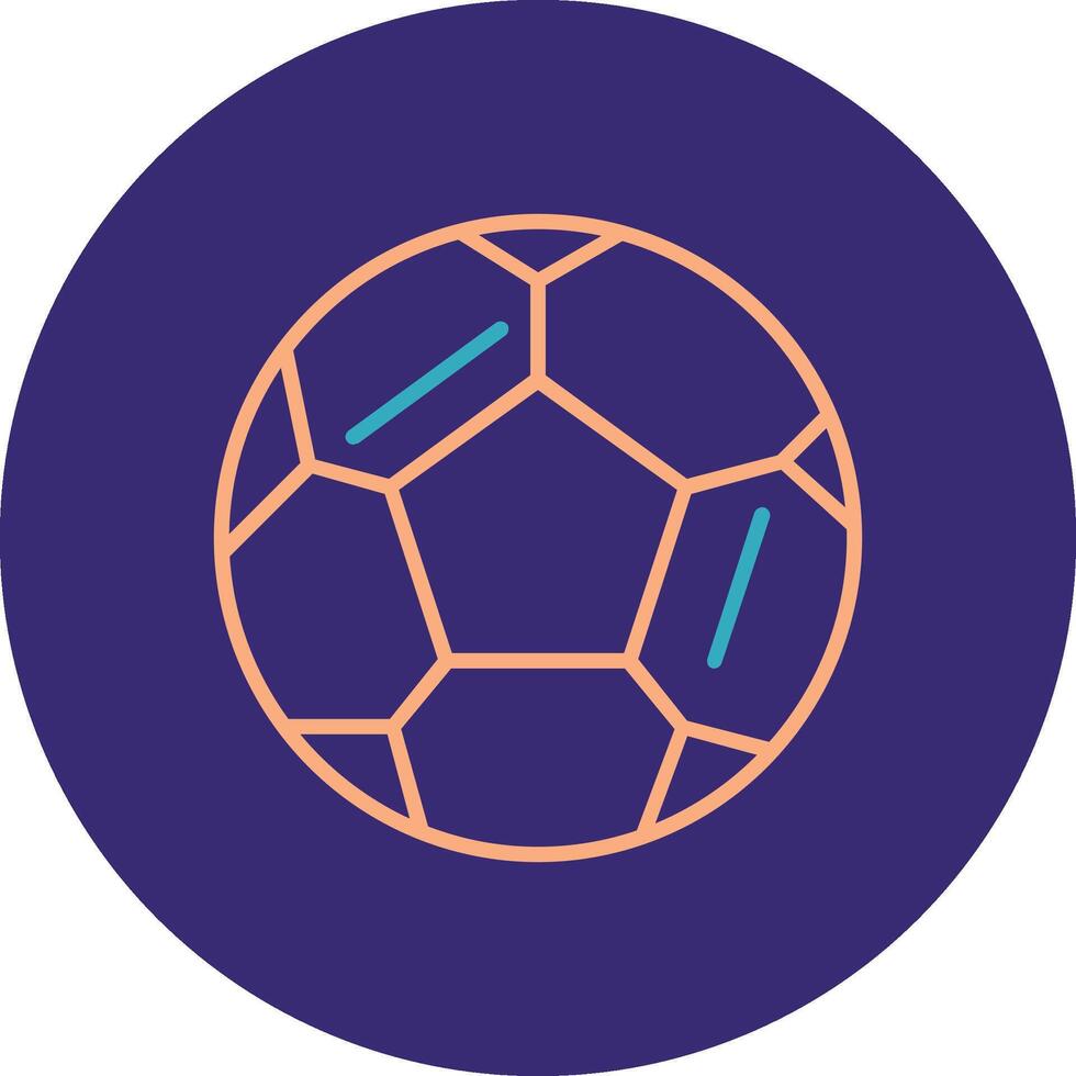 Football Line Two Color Circle Icon vector