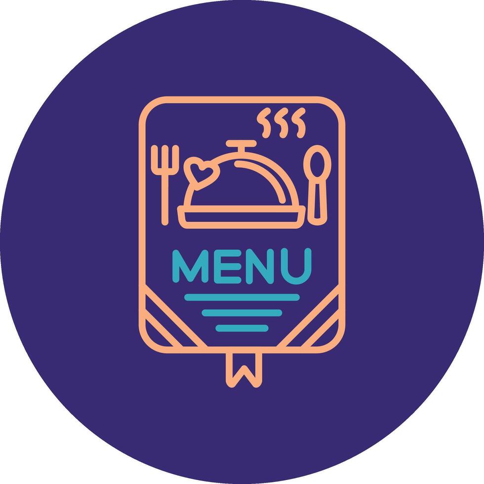 Menu Line Two Color Circle Icon vector