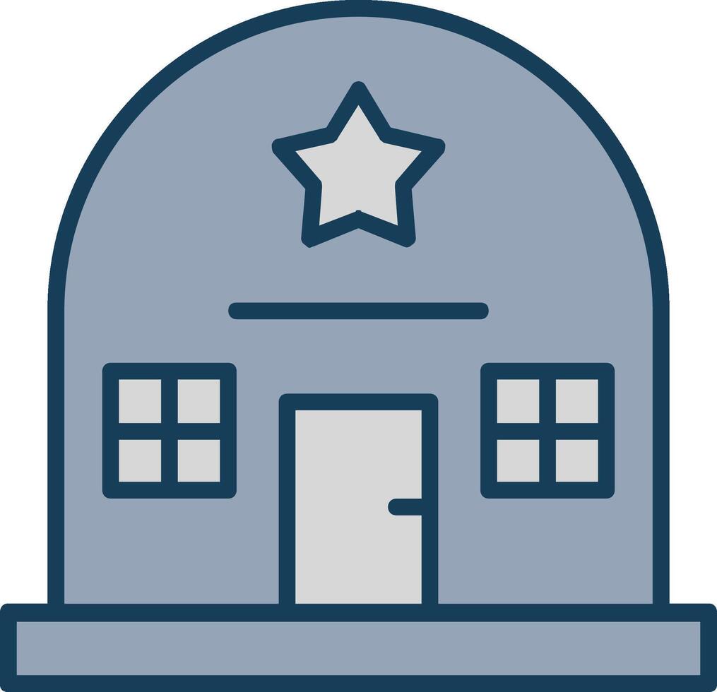Army Base Line Filled Grey Icon vector