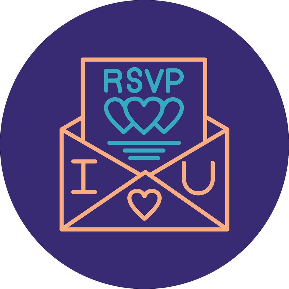 Rsvp Line Two Color Circle Icon vector