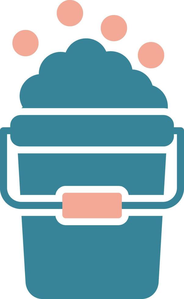 Bucket Glyph Two Color Icon vector