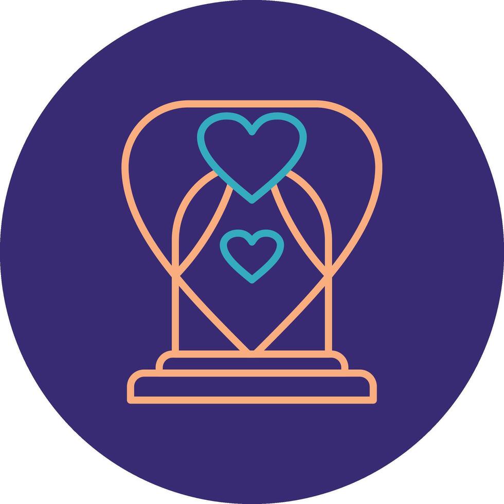 Wedding Arch Line Two Color Circle Icon vector