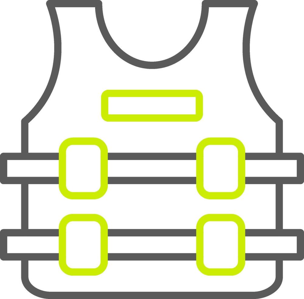 Bullet Proof Jacket Line Two Color Icon vector