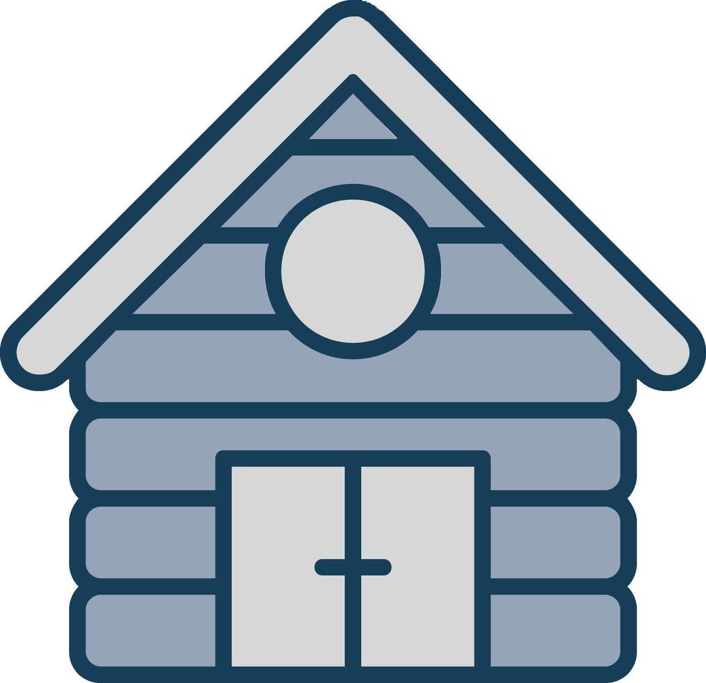 Cabin Line Filled Grey Icon vector