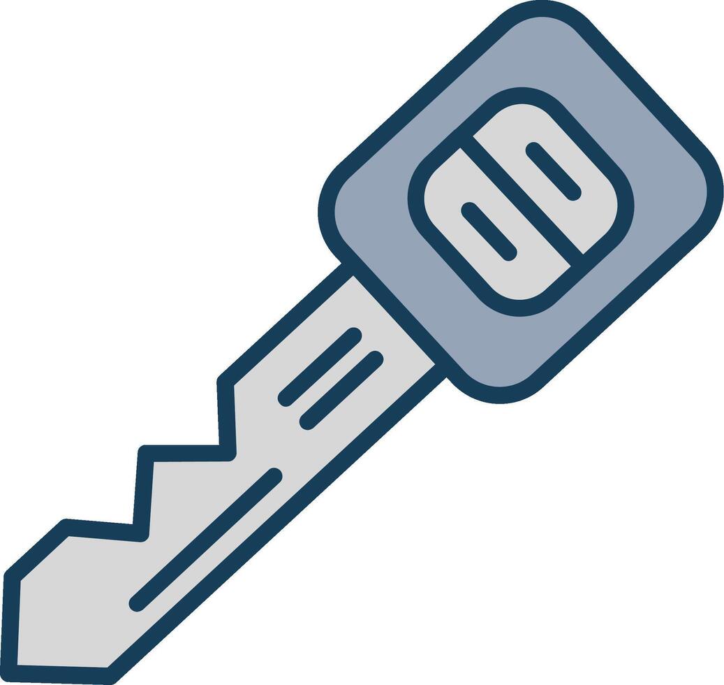 Car Key Line Filled Grey Icon vector