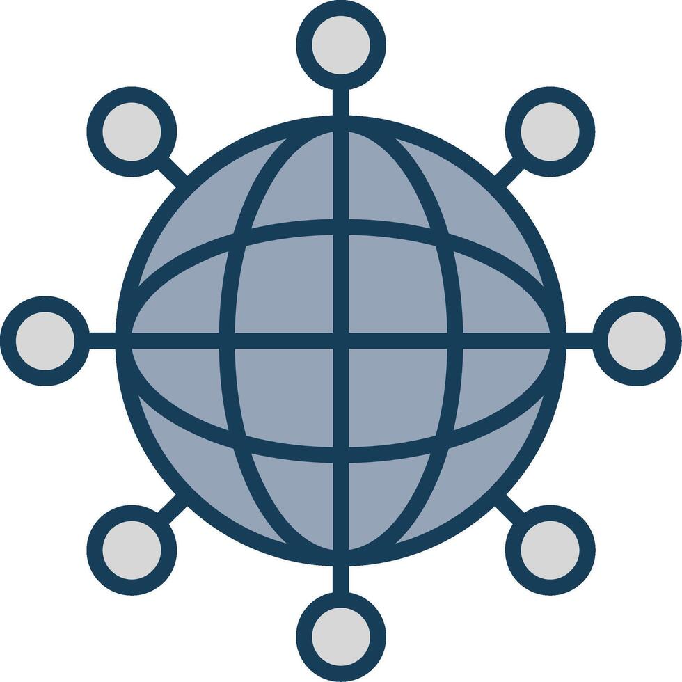 Internet Line Filled Grey Icon vector