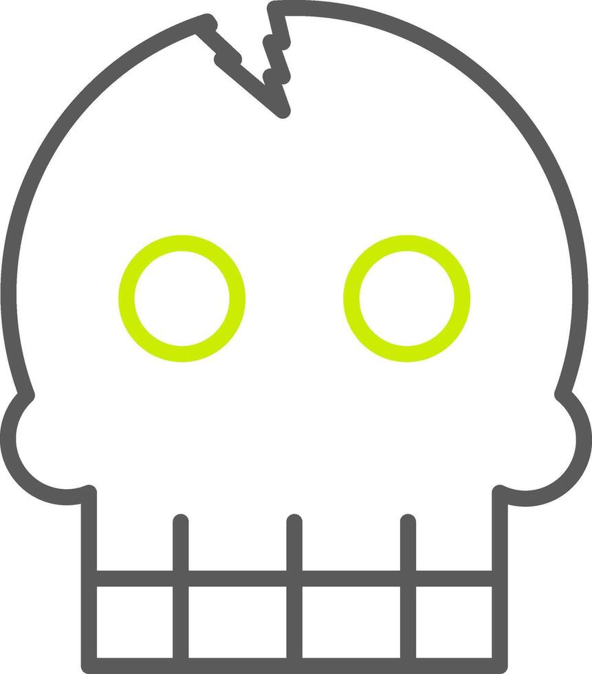 Skull Line Two Color Icon vector