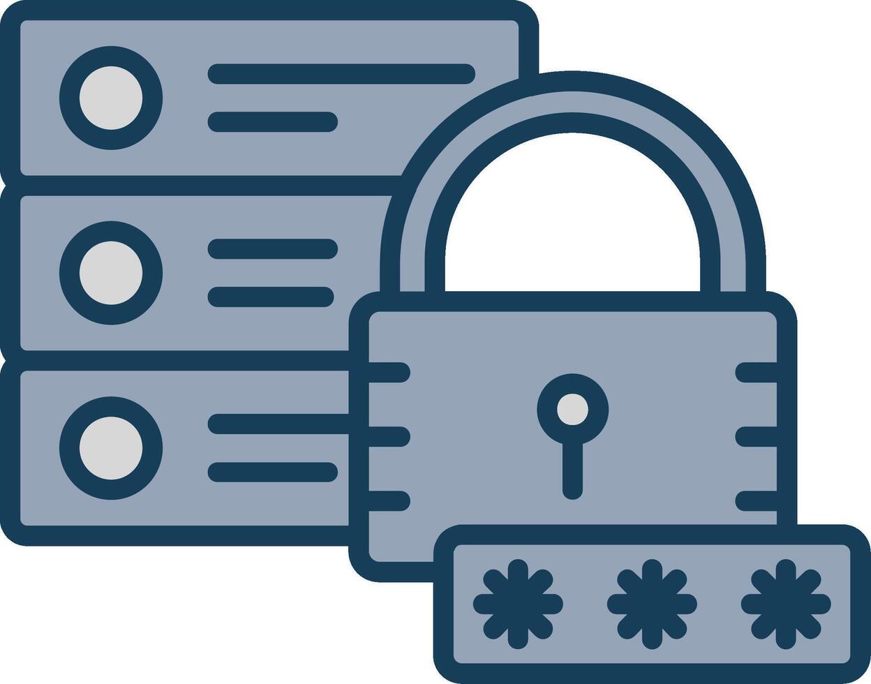 Secure Database Line Filled Grey Icon vector