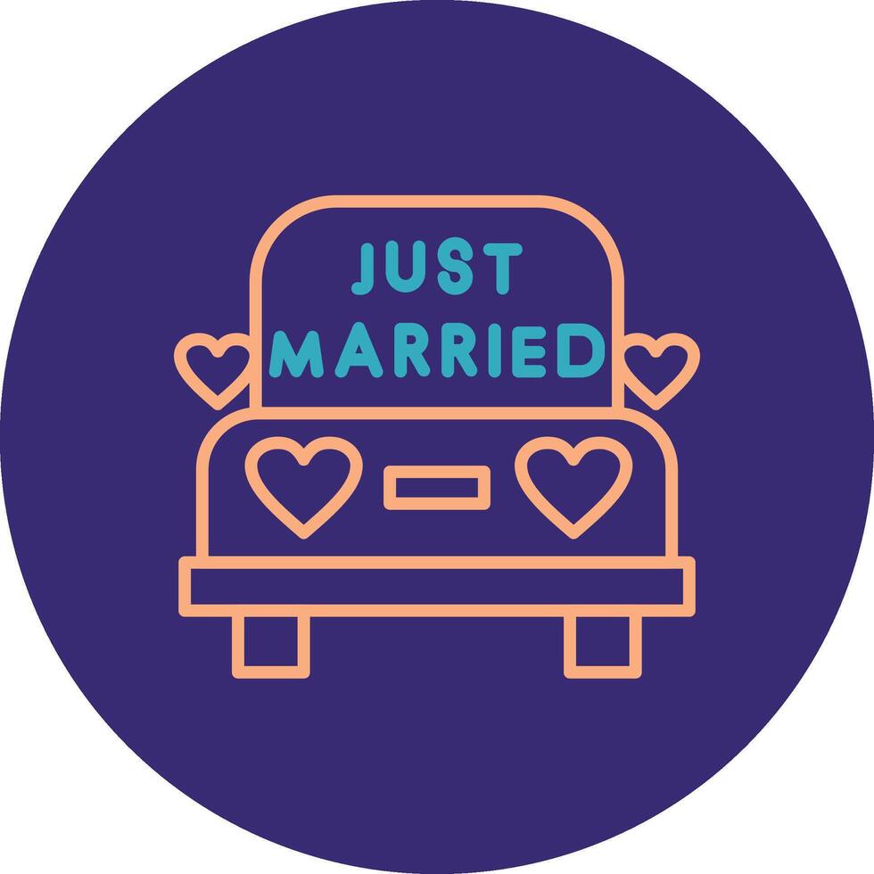 Wedding Car Line Two Color Circle Icon vector