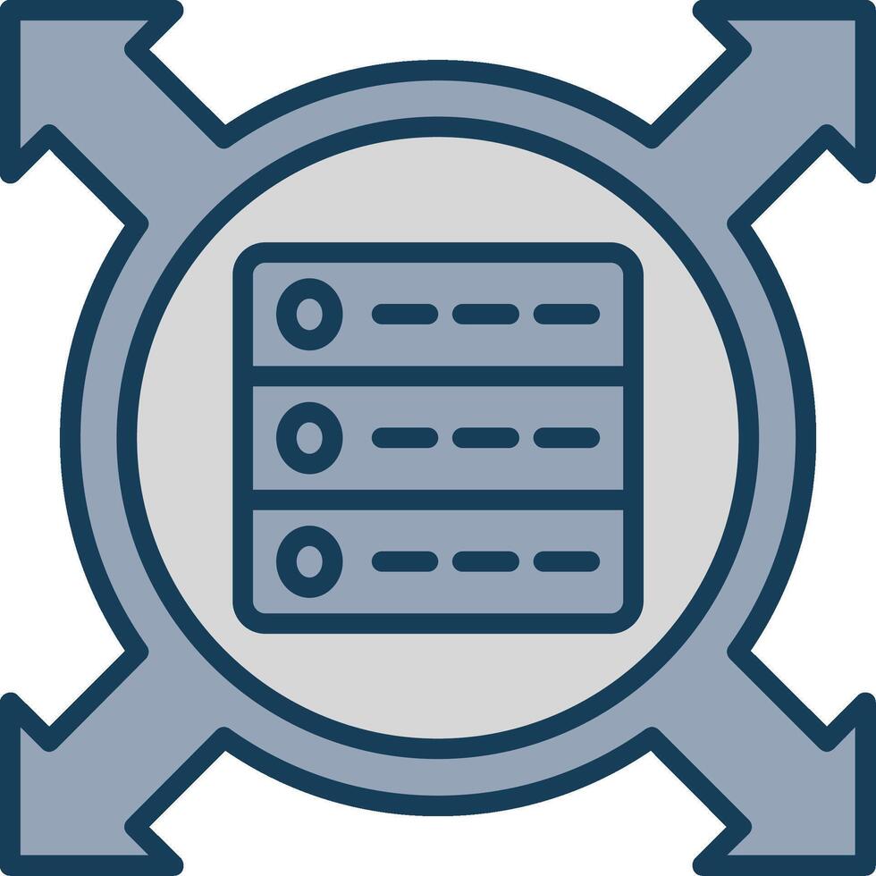 Data Driven Line Filled Grey Icon vector