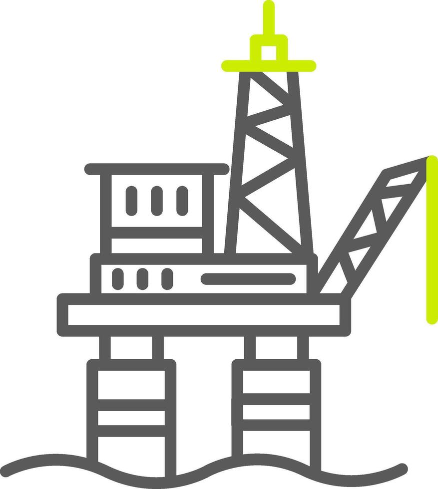 Drilling Rig Line Two Color Icon vector