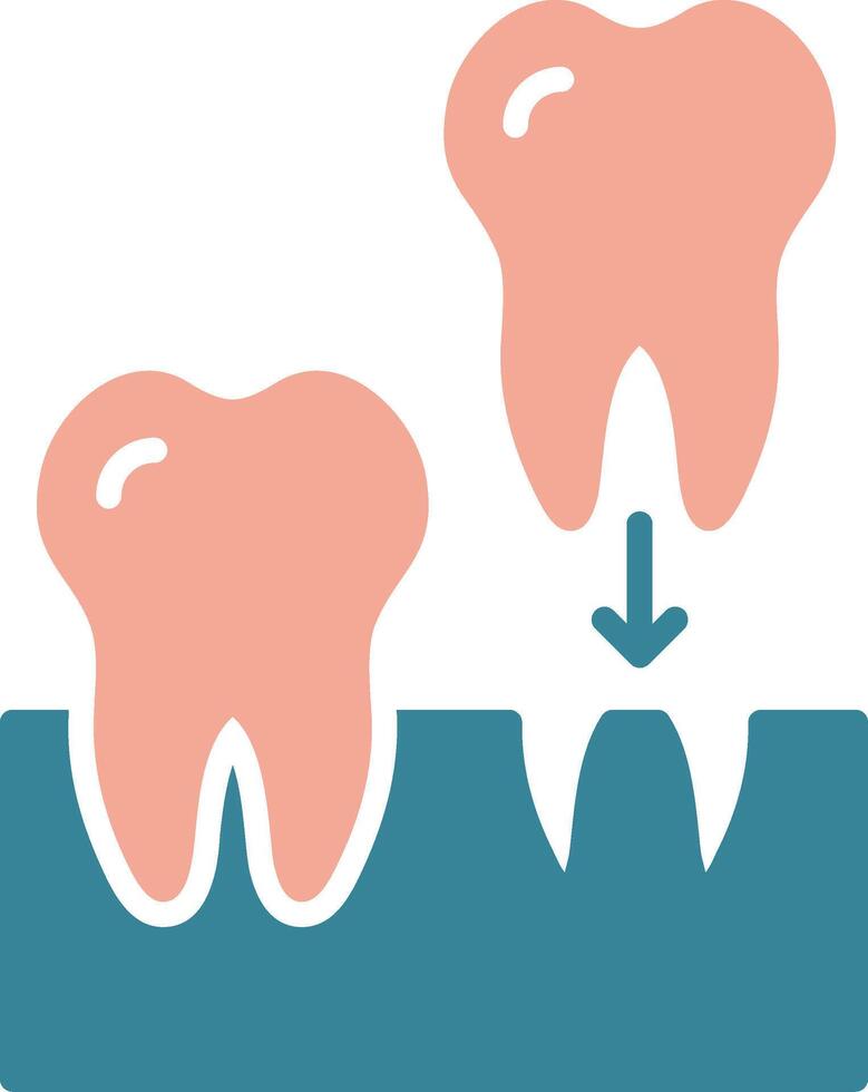 implantes glifo dos color icono vector