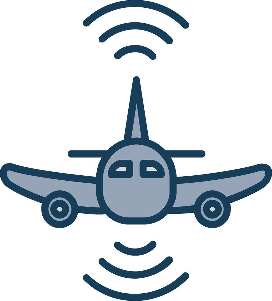 Aeroplane Line Filled Grey Icon vector
