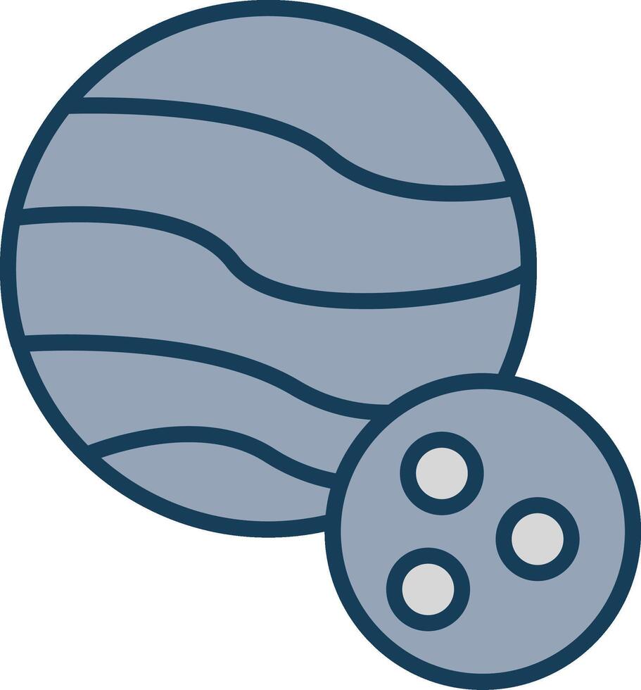 planeta línea lleno gris icono vector