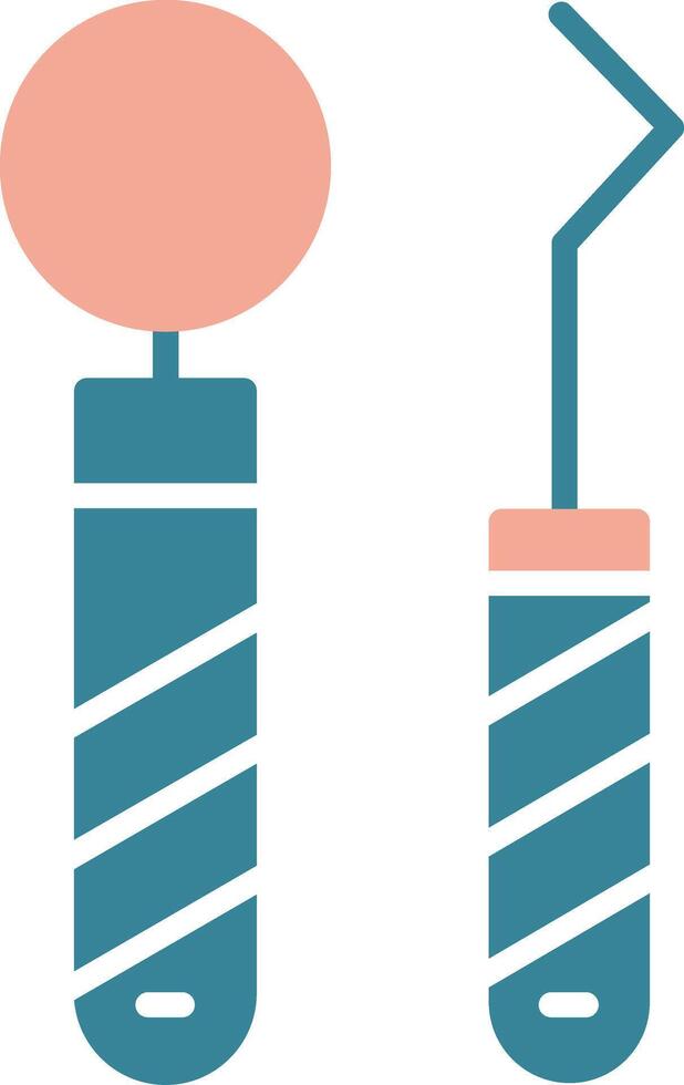 Dentist Tools Glyph Two Color Icon vector