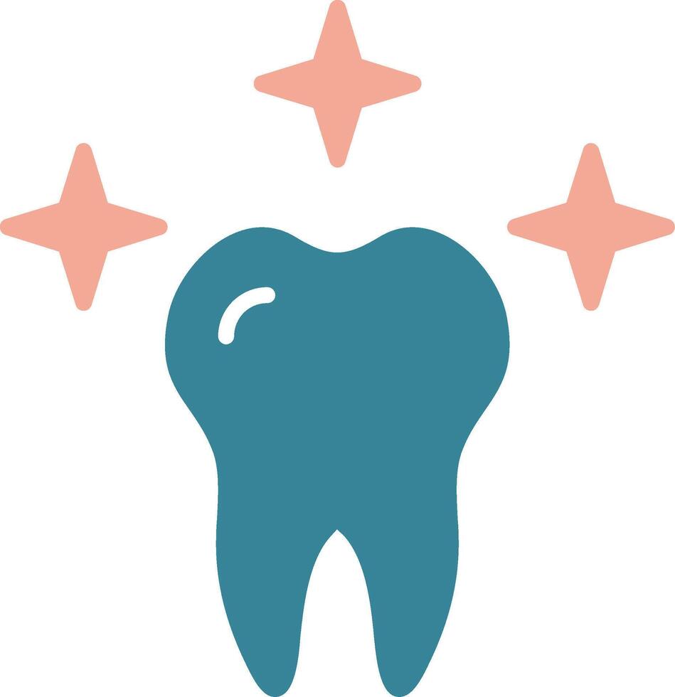 Healthy Tooth Glyph Two Color Icon vector