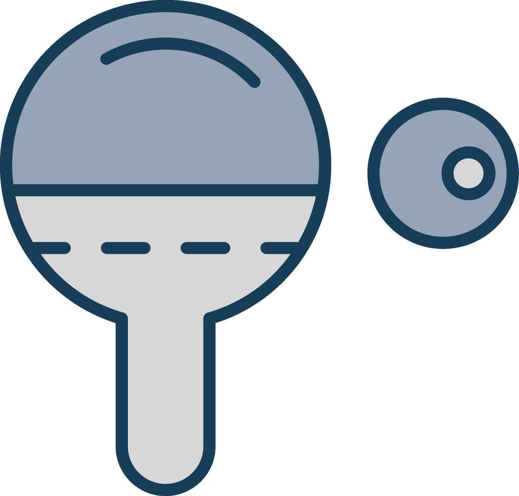 Table Tennis Line Filled Grey Icon vector