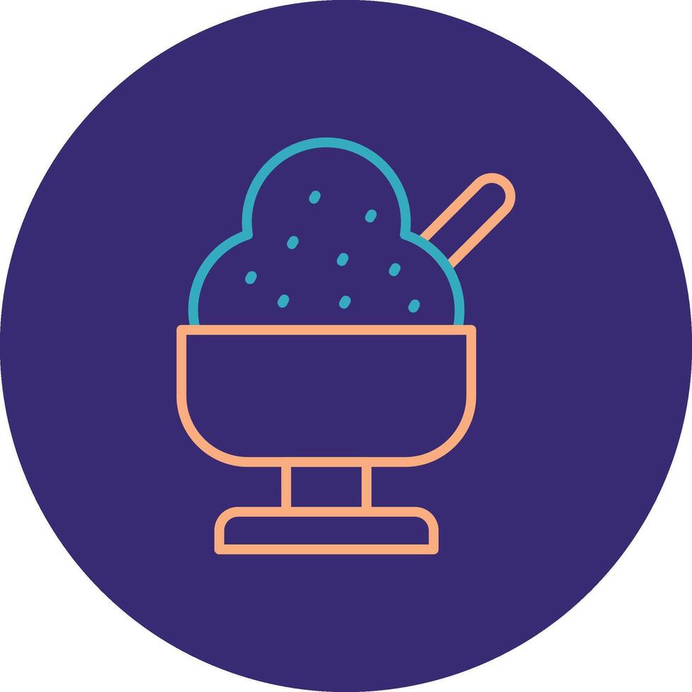 Ice Cream Line Two Color Circle Icon vector