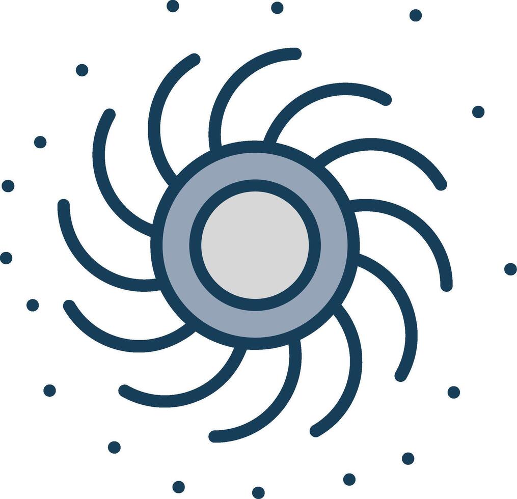 Black Hole Line Filled Grey Icon vector