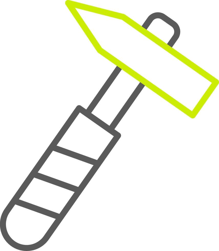 Pick Hammer Line Two Color Icon vector