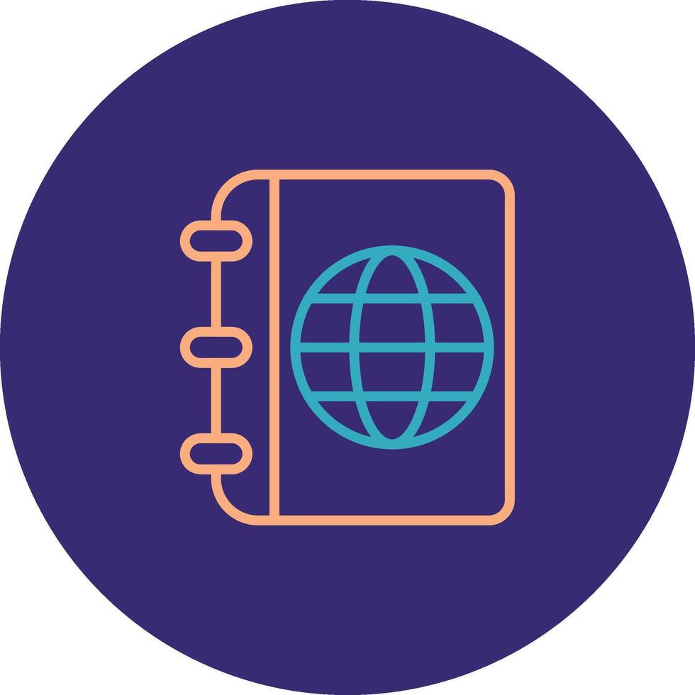 Travel Guide Line Two Color Circle Icon vector