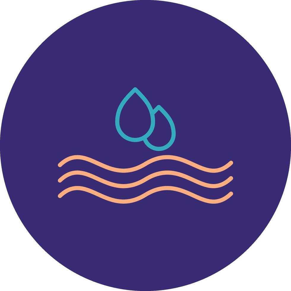 Water Drop Line Two Color Circle Icon vector