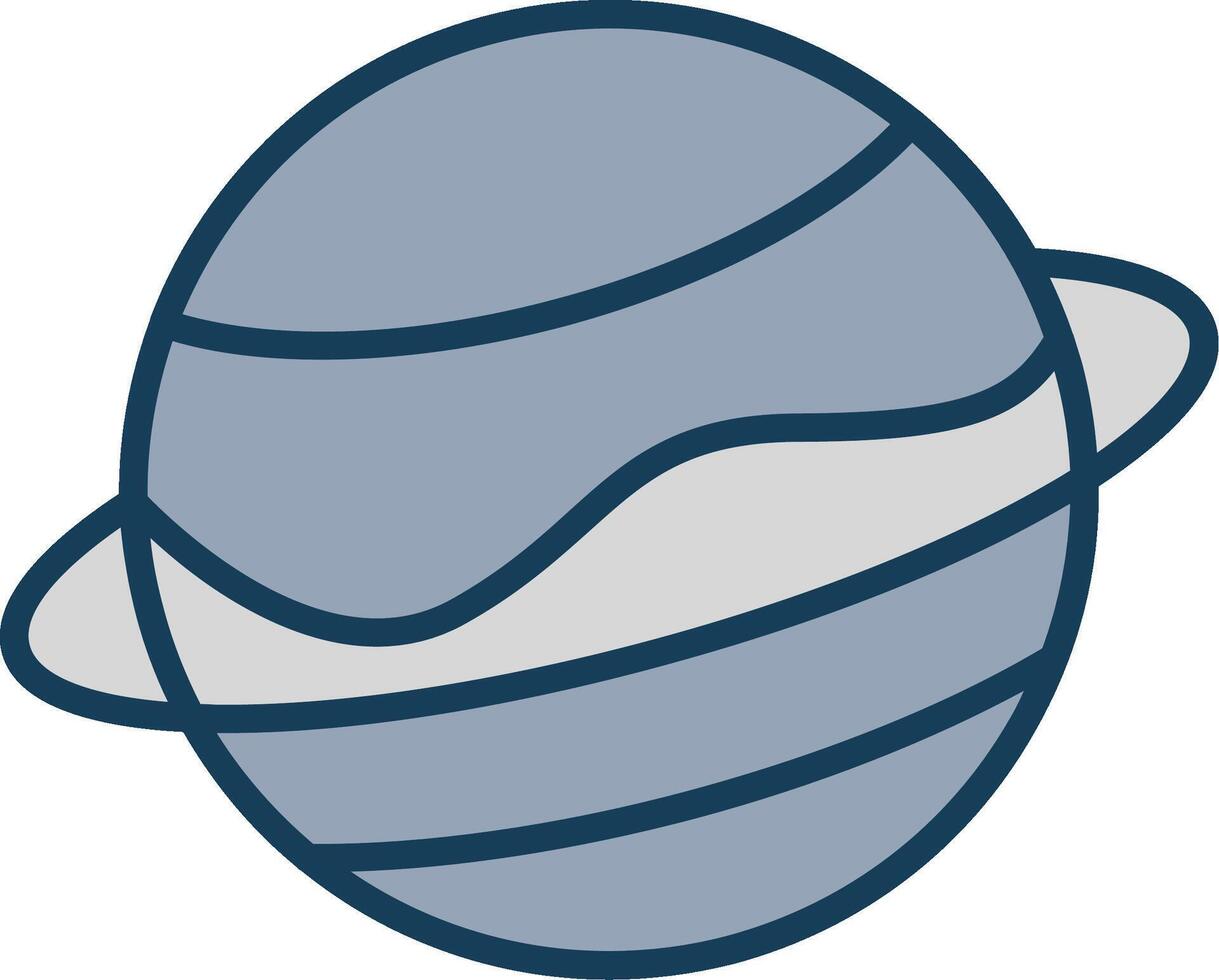 Planet Line Filled Grey Icon vector