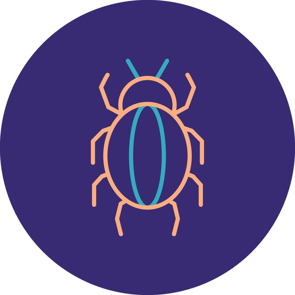 Spider Line Two Color Circle Icon vector
