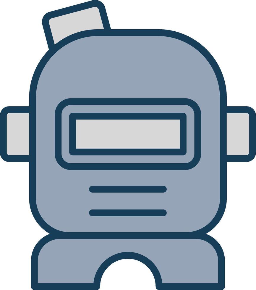 Astronaut Helmet Line Filled Grey Icon vector