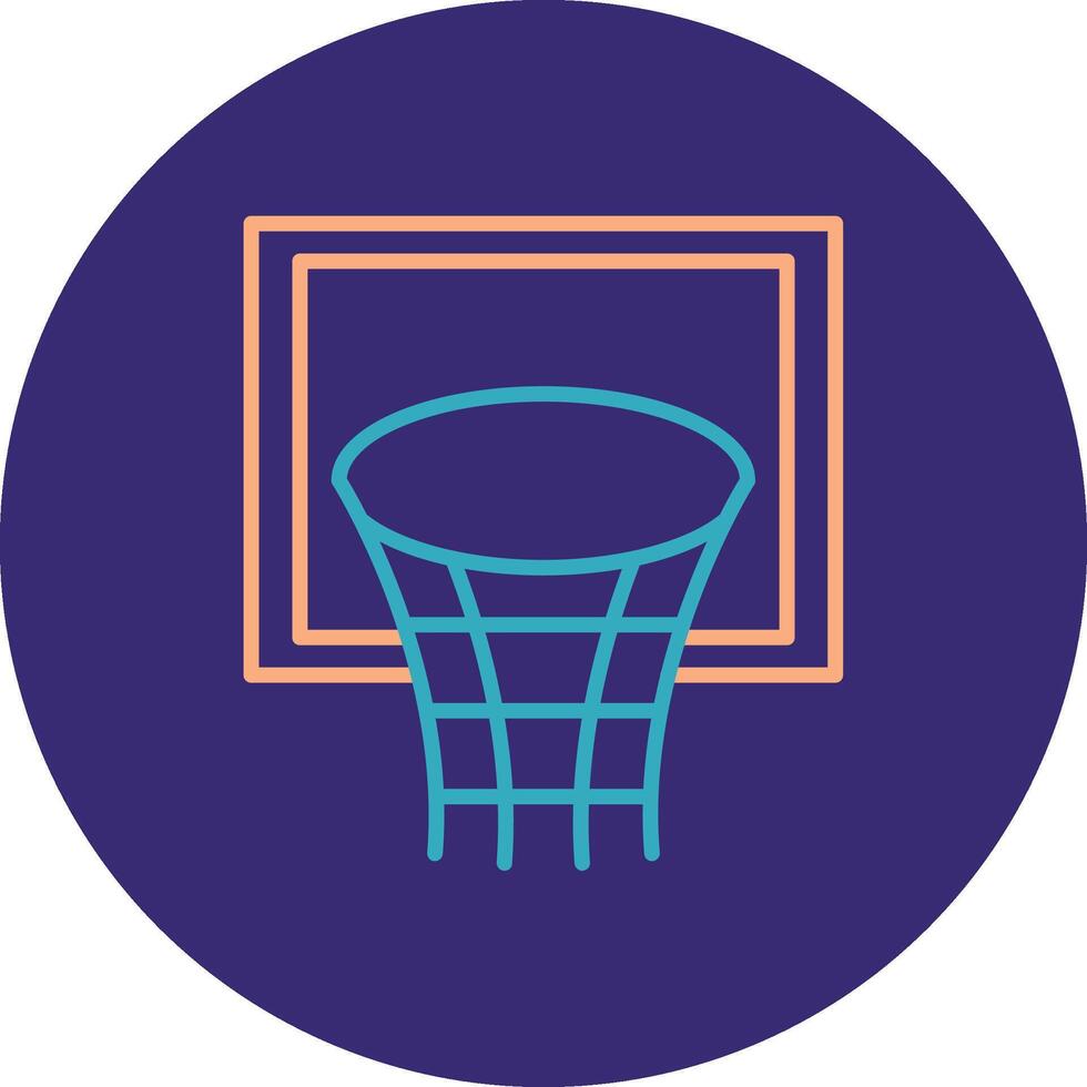 Basketball Hoop Line Two Color Circle Icon vector